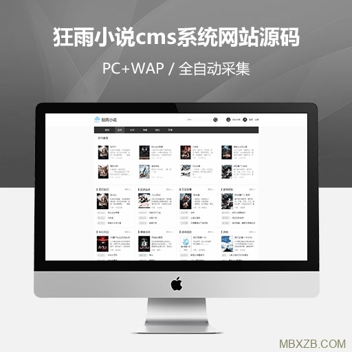 2020全新狂雨小说cms系统网站源码+全自动采集+手机模板